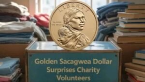Gold Sacagawea Dollar Spotted in a Charity Box Stuns Volunteers